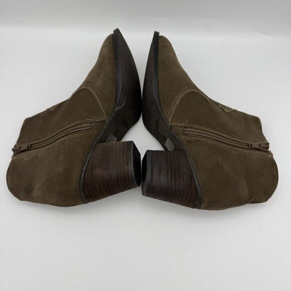 Seychelles Brown Leather Heeled Ankle Boots Zip Booties Western SZ 6.5 - Picture 5 of 8